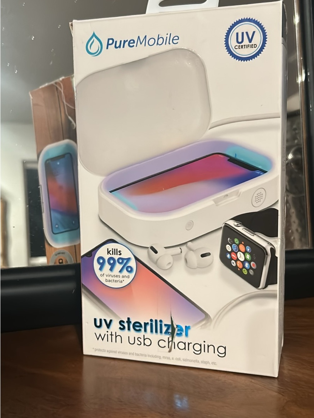 New PureMobile UV Sterilizer with USB Charging - White